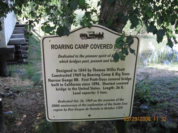 Roaring Camp Sign. Photo by the Keatings May, 2008